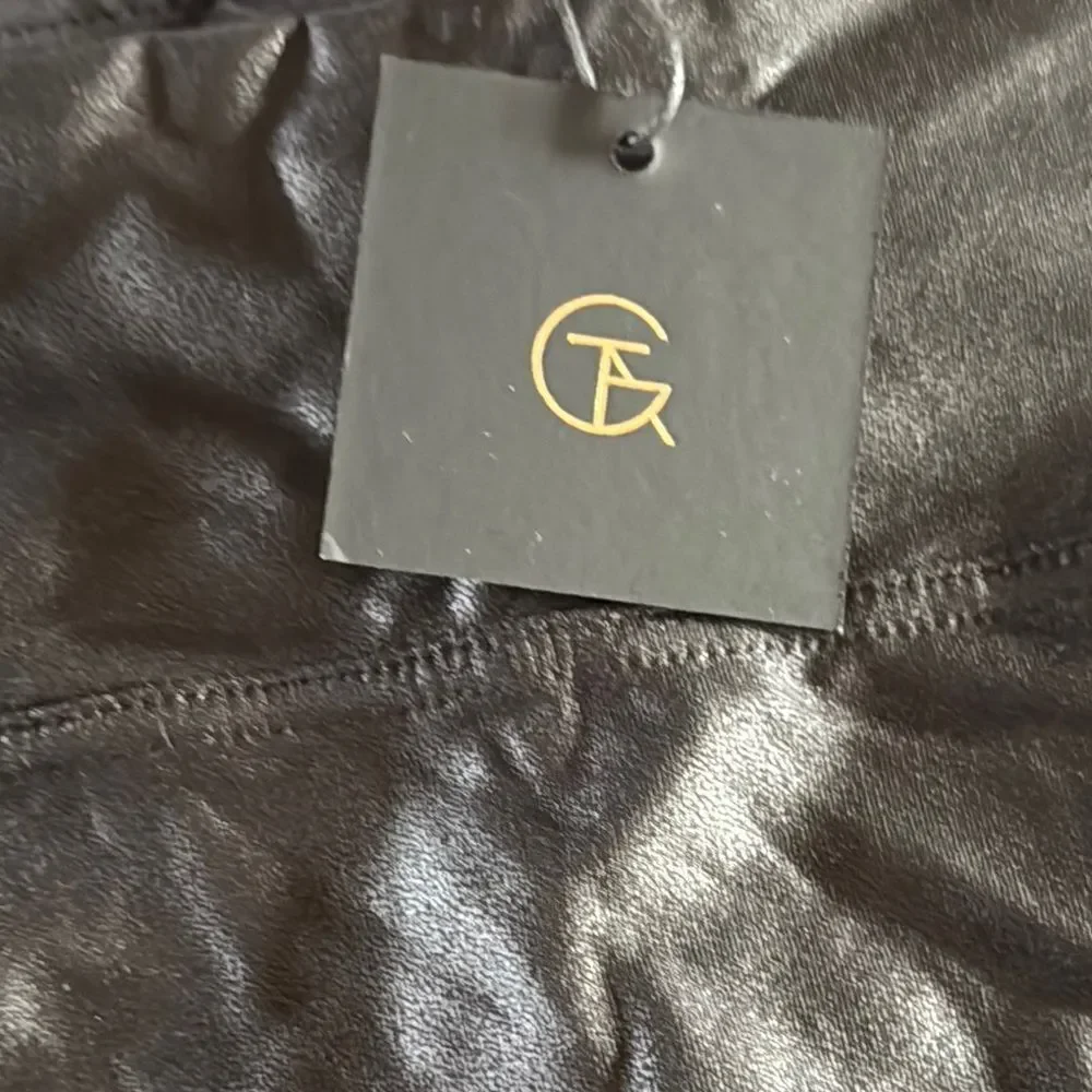 Tagoo Black Faux Leather Leggings